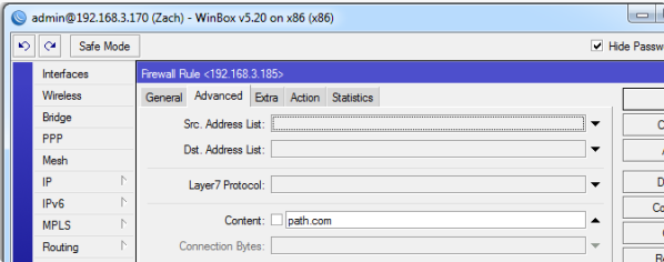 cara blok situs di mikrotik dengan winbox