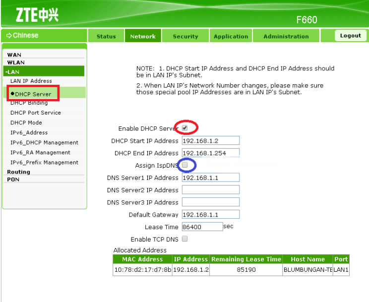 DHCP server