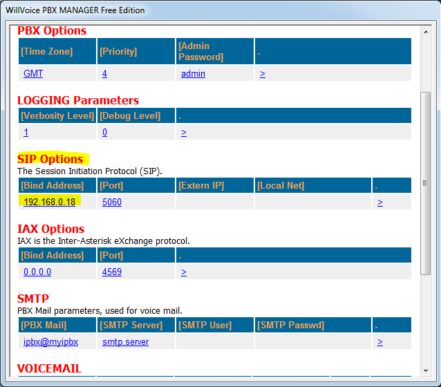 PBX Params