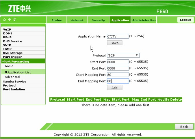 Setting CCTV Online Modem ZTE F660