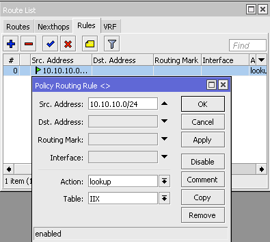 Tambahkan Route Rule dengan src-address IP LAN seperti berikut