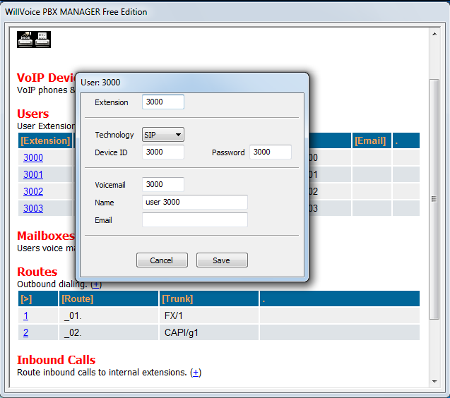 willvoice pbx manager