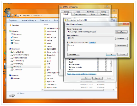 cara sharing file atau Folder