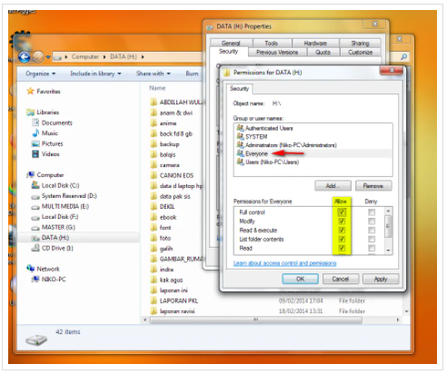 cara sharing file atau Folder