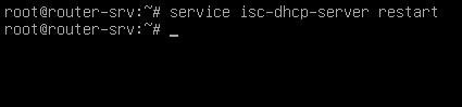 Konfigurasi DHCP Server restart 
