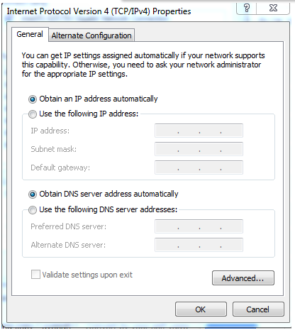 Setting IP address