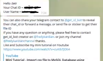 id dan username di akun Anda.