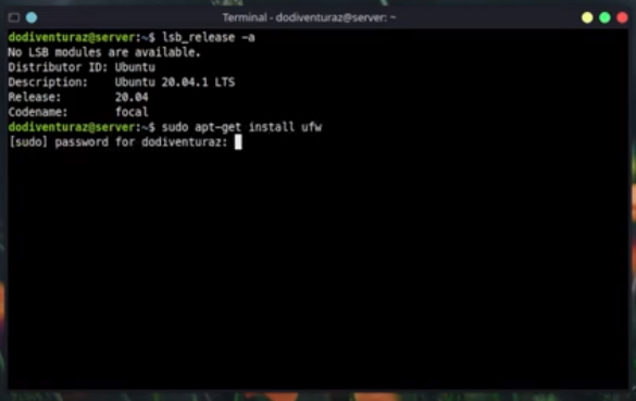 install UFW pass root